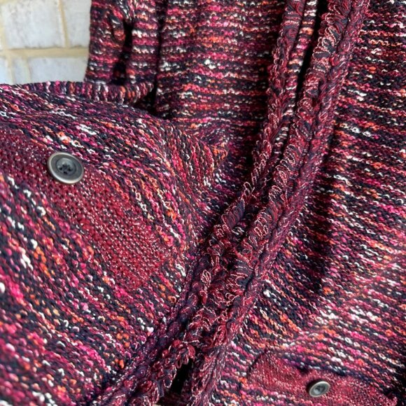 J. Jill Burgundy Multi Tweed Long Sleeve Sweater Women's Size M. - Picture 6 of 9